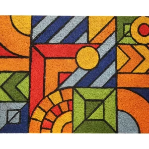 UniqueMatz Modern Art Design Printed Natural Coir Doormat for Outdoor/Multipurpose use
