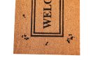 UniqueMatz Natural Coconut Coir Door Mat Welcome Printed within box pattern Anti Skid PVC Backing for Indoor,Outdoor, Home and Office