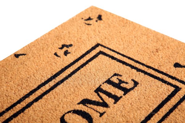 UniqueMatz Natural Coconut Coir Door Mat Welcome Printed within box pattern Anti Skid PVC Backing for Indoor,Outdoor, Home and Office - Image 4