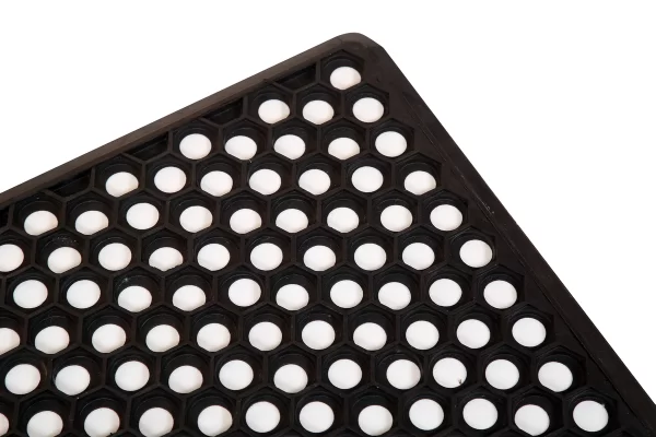 UniqueMatz Rubber Hollow Door Mat with molded pattern for home or office bathroom, washroom, indoor/outdoor - Image 3