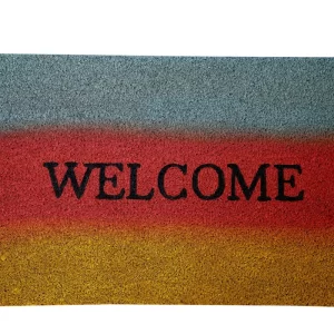 UniqueMatz Welcome Printed Multicolor pattern Natural Coir Doormat for Outdoor/Multipurpose use