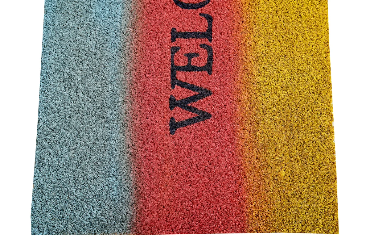 UniqueMatz Welcome Printed Multicolor pattern Natural Coir Doormat for Outdoor/Multipurpose use - Image 5