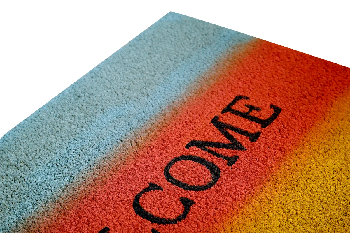 UniqueMatz Welcome Printed Multicolor pattern Natural Coir Doormat for Outdoor/Multipurpose use - Image 3