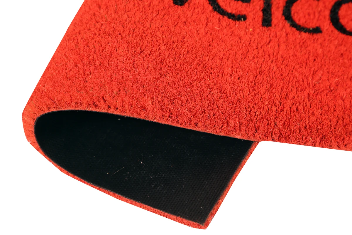 UniqueMatz Welcome Printed (Red color) with Cat Design Entryway Natural Coir Doormat for Outdoor/Multipurpose use - Image 5