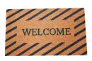 UniqueMatz Natural Coconut Coir Welcome Printed Door Mat with cross line orientation Anti Skid PVC Backing for Indoor,Outdoor, Home and Office