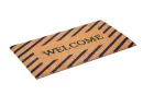 UniqueMatz Natural Coconut Coir Welcome Printed Door Mat with cross line orientation Anti Skid PVC Backing for Indoor,Outdoor, Home and Office