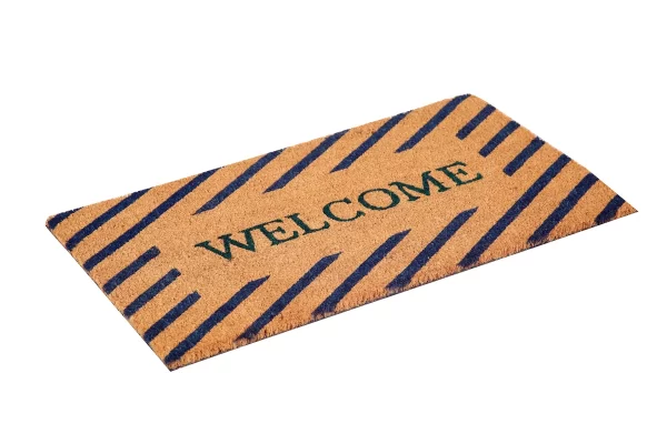 UniqueMatz Natural Coconut Coir Welcome Printed Door Mat with cross line orientation Anti Skid PVC Backing for Indoor,Outdoor, Home and Office - Image 7