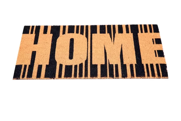 UniqueMatz Natural Coconut Coir Door Mat HOME Print Anti Skid PVC Backing for Indoor,Outdoor, Home and Office