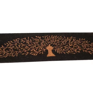 UniqueMatz Natural Coco Coir Yellow and Beige Tree Printed Anti-Slip Door Mat with Anti-Slip PVC Backing for Indoor, Outdoor, Patio, Home and Office